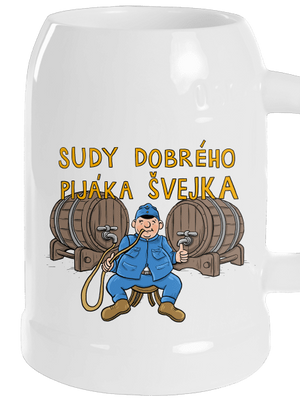 Sudy dobrého pijáka Švejka půllitr White