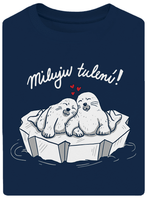Miluju tulení unisex tričko oversized Midnight Blue
