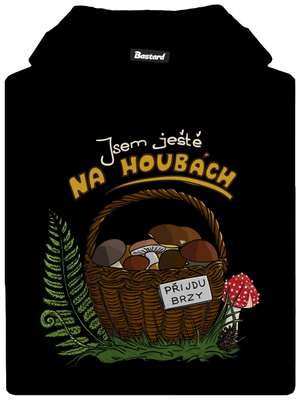 Na houbách dětská mikina klokanka Black