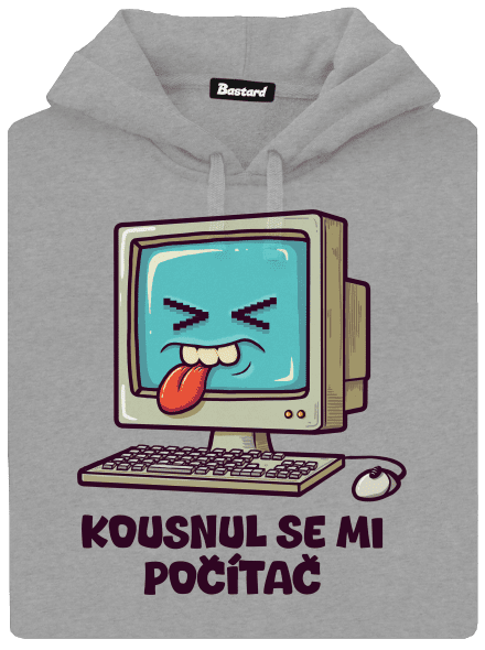 Kousnul se mi počítač pánská mikina klokanka Light Melange