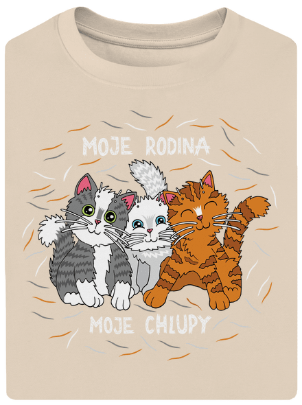 Moje rodina unisex tričko oversized Almond