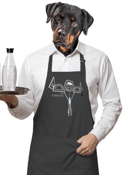 Vyrýsovanej zástěra Dark Grey