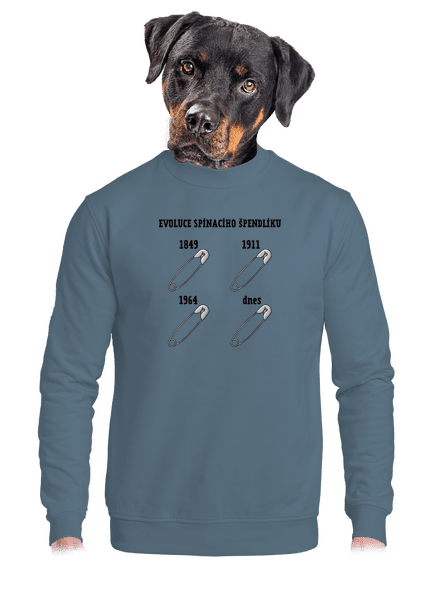 Evoluce spínacího špendlíku unisex mikina bez kapuce Nordic Blue