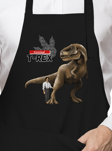 Komisař T-Rex zástěra Black