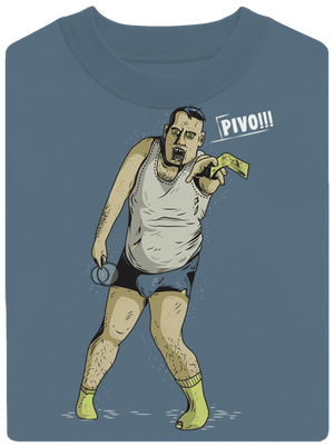 Beer zombie unisex mikina bez kapuce Nordic Blue