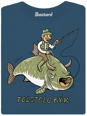 Tolstolobýk dámské tričko premium Petrol Blue