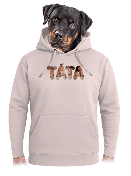 Nápis táta z vlastních fotek unisex mikina premium Rose Chalk