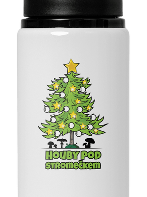 Houby pod stromečkem lahev na vodu White