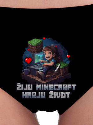 Žiju Minecraft dámské kalhotky Black