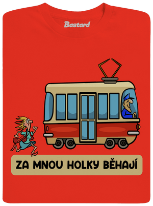 Za mnou holky běhají pánské tričko Fiery Red