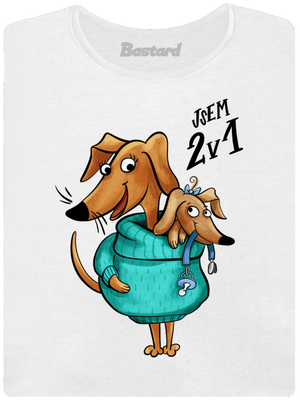 Jsem dva v jednom dámské tričko s lemem White
