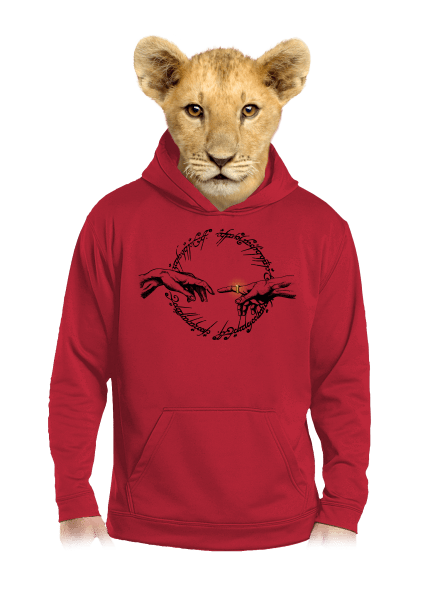 God of ring dětská mikina klokanka Fire Red