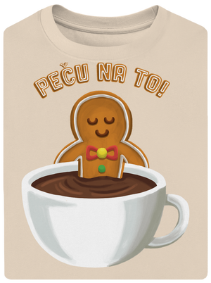 Peču na to! unisex tričko oversized Almond