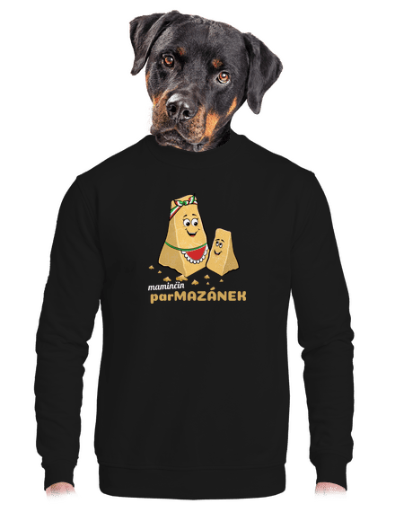 Maminčin Parmazánek unisex mikina bez kapuce Black
