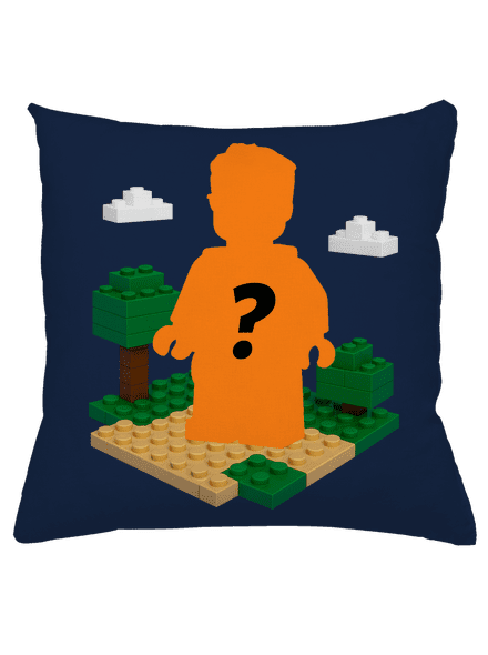 Lego postava z vlastní fotky polštář Dark Navy