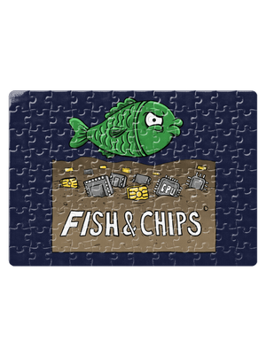 Fish and IT chips puzzle White