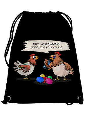 Slepice před Velikonocemi vak Black