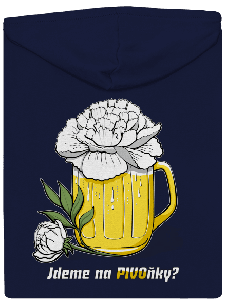 Pivoňky pánská mikina na zip Navy