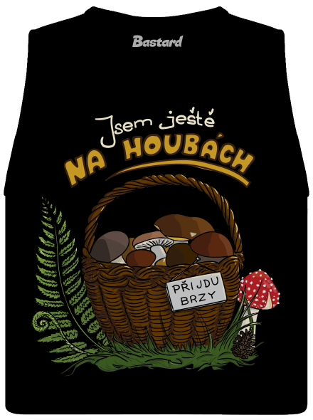 Na houbách dámské tílko volné Black