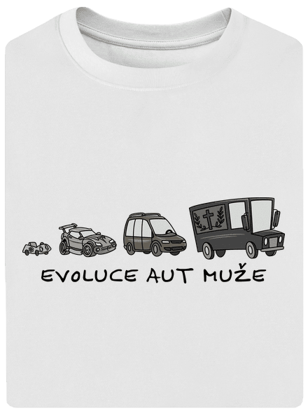 Evoluce aut muže unisex tričko oversized White