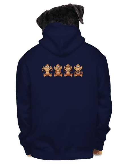 Opička s mobilem pánská mikina na zip Navy