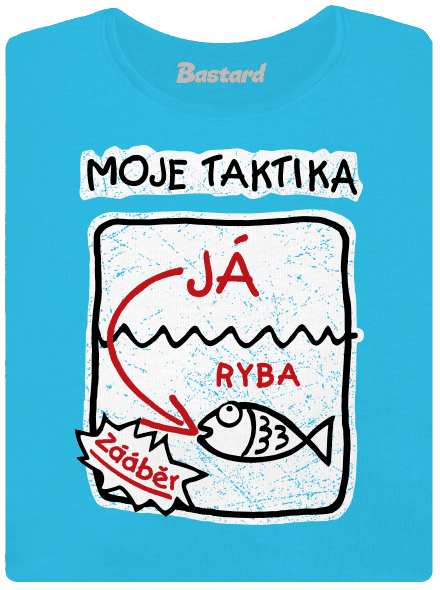 Rybářská taktika dámské tričko s lemem Blue Atol