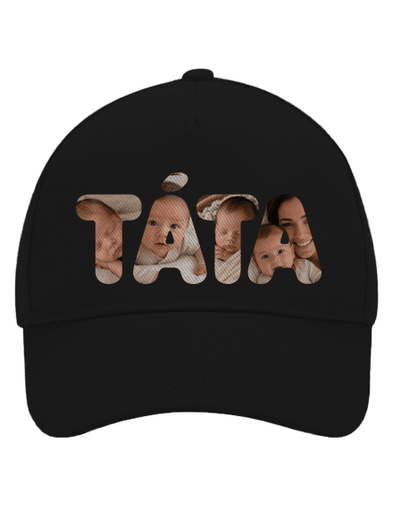 Nápis táta z vlastních fotek kšiltovka baseballka Black