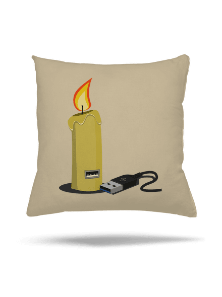 USB svíčka polštář Beige