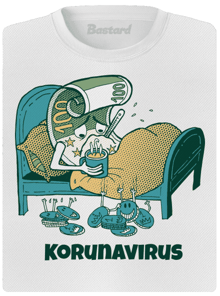 Korunavirus v posteli dámské sportovní tričko White