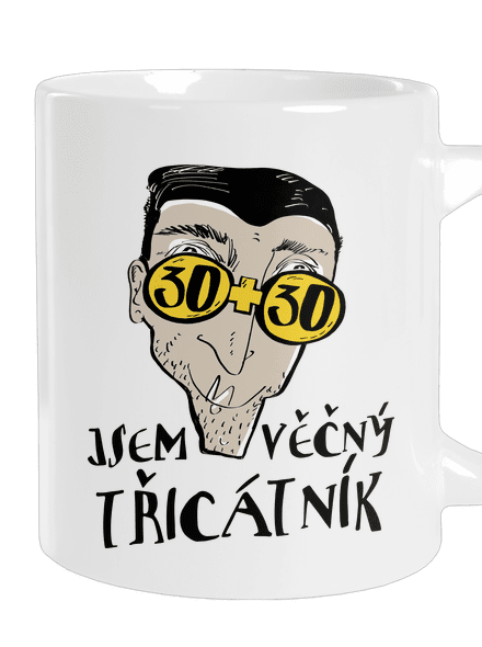 Věčný třicátník velký hrnek White