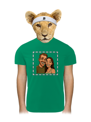 Karikatura z vlastní fotky dětské sportovní tričko Kelly Green Mal