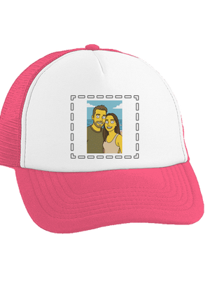 Simpsonovi z vlastní fotky kšiltovka truckerka Fluorescent Pink cap