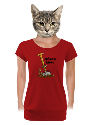 Občas si rýpnu dámské tričko s lemem Red Mal