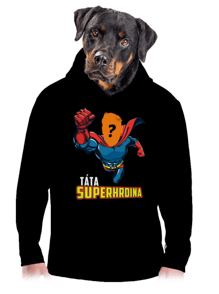 Táta superhrdina pánská mikina klokanka Black
