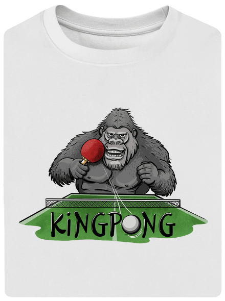 King pong unisex tričko oversized White