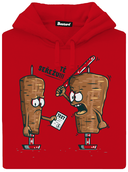 Kebab pánská mikina klokanka Red