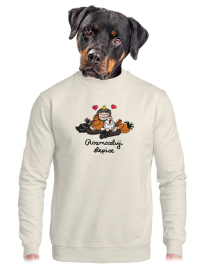 Rozmazluji slepice unisex mikina bez kapuce Off White