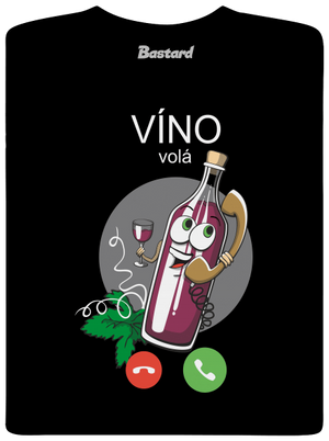 Červené víno volá pánské dlouhý rukáv Black