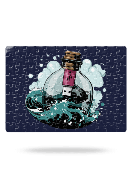 USB vzkaz v láhvi puzzle White