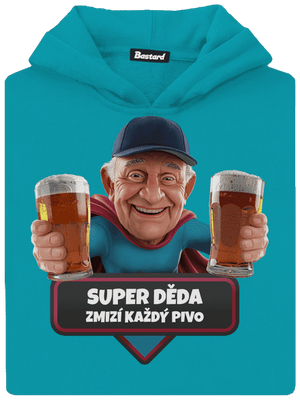 Super děda dětská mikina klokanka Hawaiian Blue