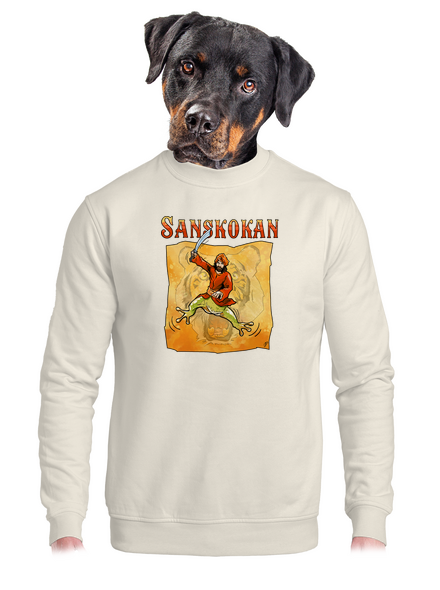 Sanskokan unisex mikina bez kapuce Off White