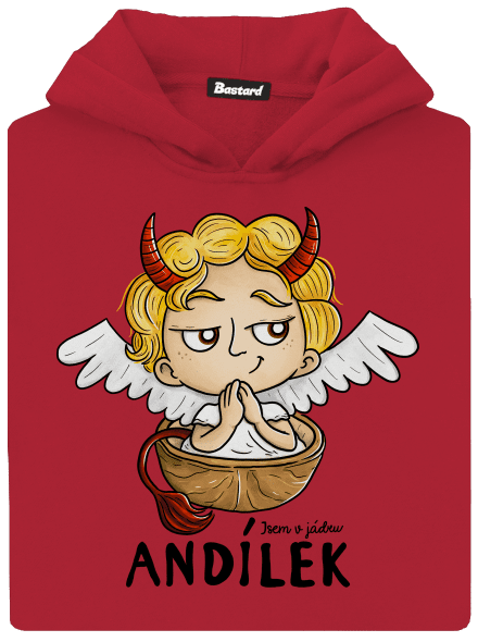 Andílek dětská mikina klokanka Fire Red