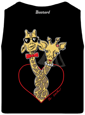 Žirafy ve svazku pánské tílko Black