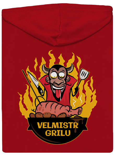 Velmistr grilu pánská mikina na zip Red