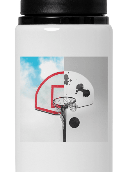 Basketbalový kontrast lahev na vodu White