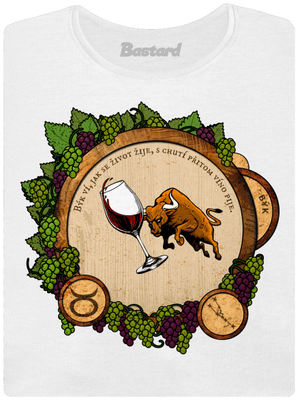 Vinný horoskop: Býk dámské tričko s lemem White