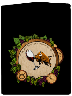 Vinný horoskop: Býk pánská mikina na zip Black