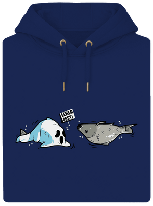 Leklá ryba unisex mikina premium Navy