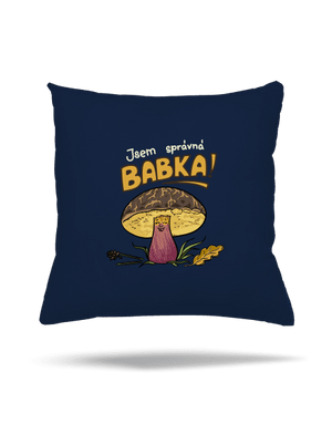 Babka a hříbeček polštář Dark Navy