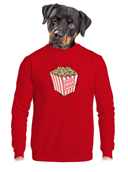 Popporn unisex mikina bez kapuce Red